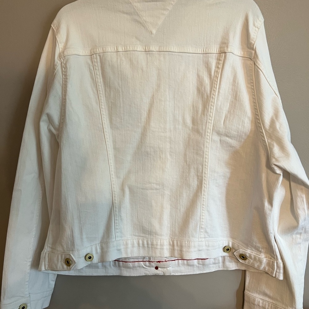 Tommy Hilfiger White Jean Jacket Classic Denim Style - Picture 4 of 4